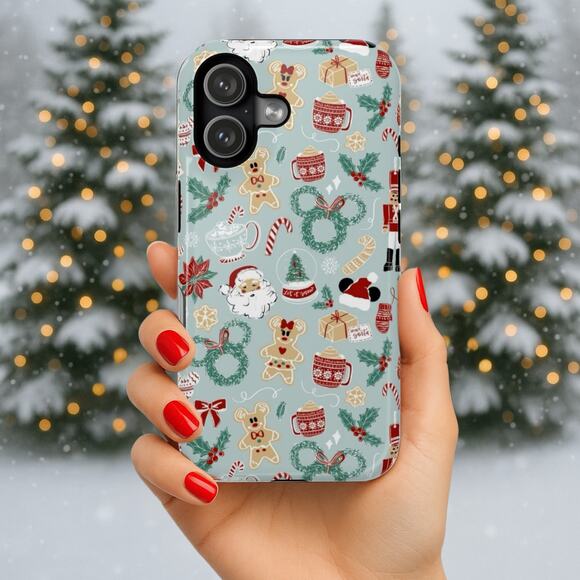 Disney Phone Case : Blue Gingerbread Collage Phone Case - MagSafe iPhone 16 Pro - Picture 2 of 5